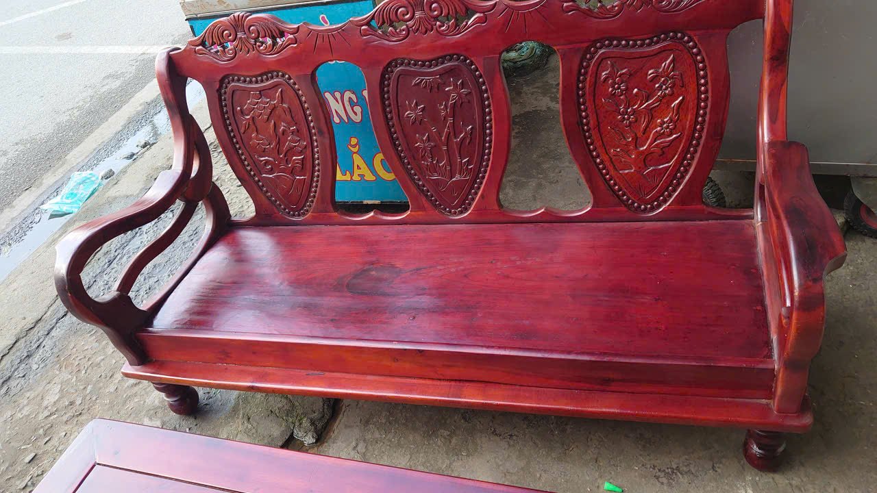 Sofa gỗ tràm 4 món kiểu mã lai - Ảnh 4