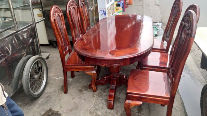 thanh lý bàn ăn 6 ghế gỗ tràm tại tphcm