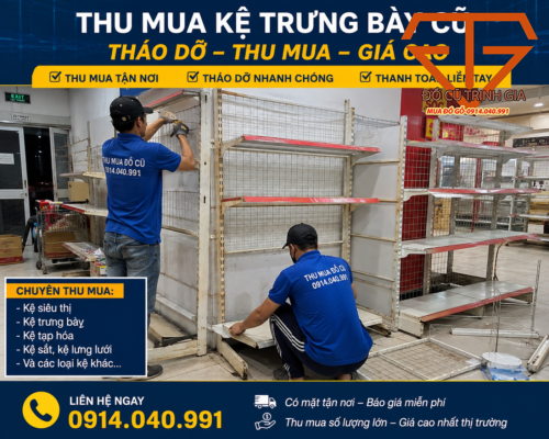 tháo dỡ kệ siêu thị cũ an toàn