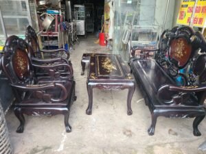 salon gỗ gụ cũ 6 món
