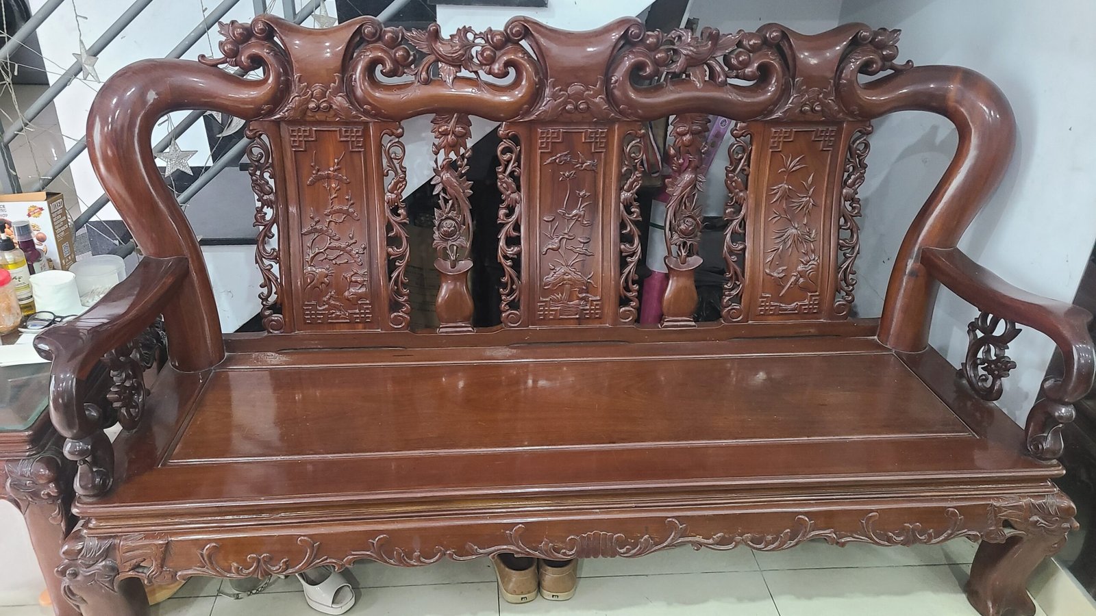 Bàn ghế gỗ gụ tay 12 - Ảnh 4